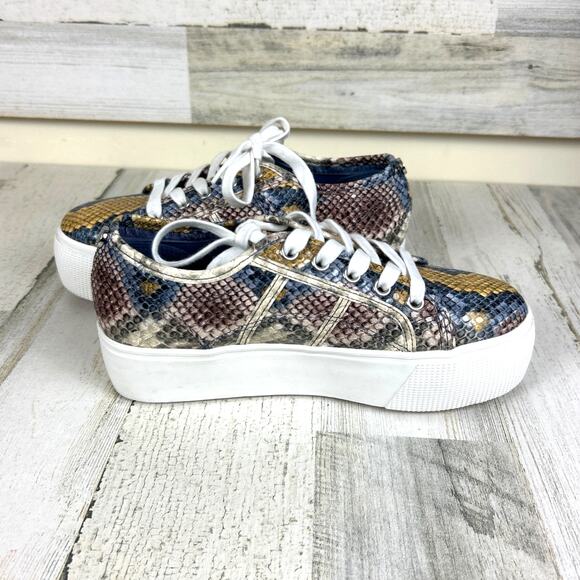 Steve Madden Women’s 6.5 Emmi Platform Leather Multicolor Snakeskin Sneakers NEW - Picture 6 of 9